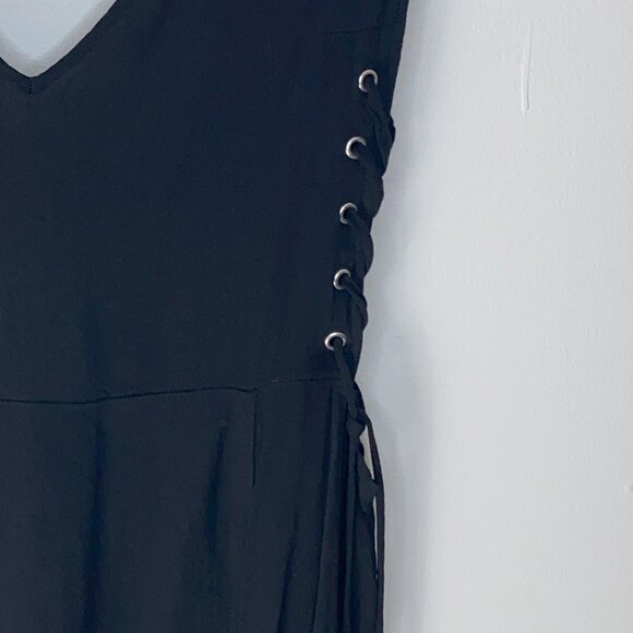 No Tag - HM, Black, maxi, dress, swim cover up, side-laced, vneck, Size M - Picture 4 of 4
